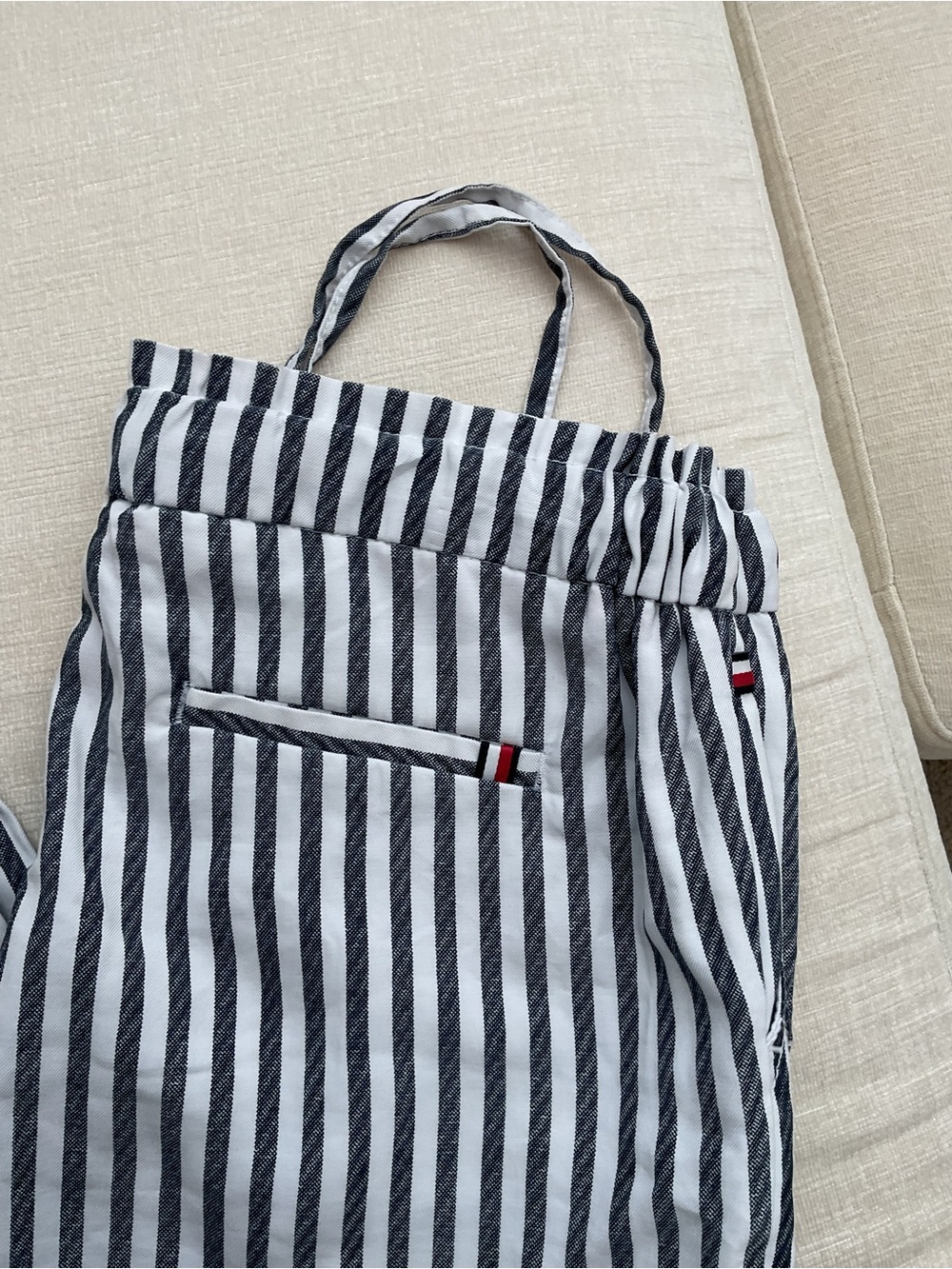 Tommy Hilfiger Black and White Vertical Stripe Joggers - Picture 4 of 8